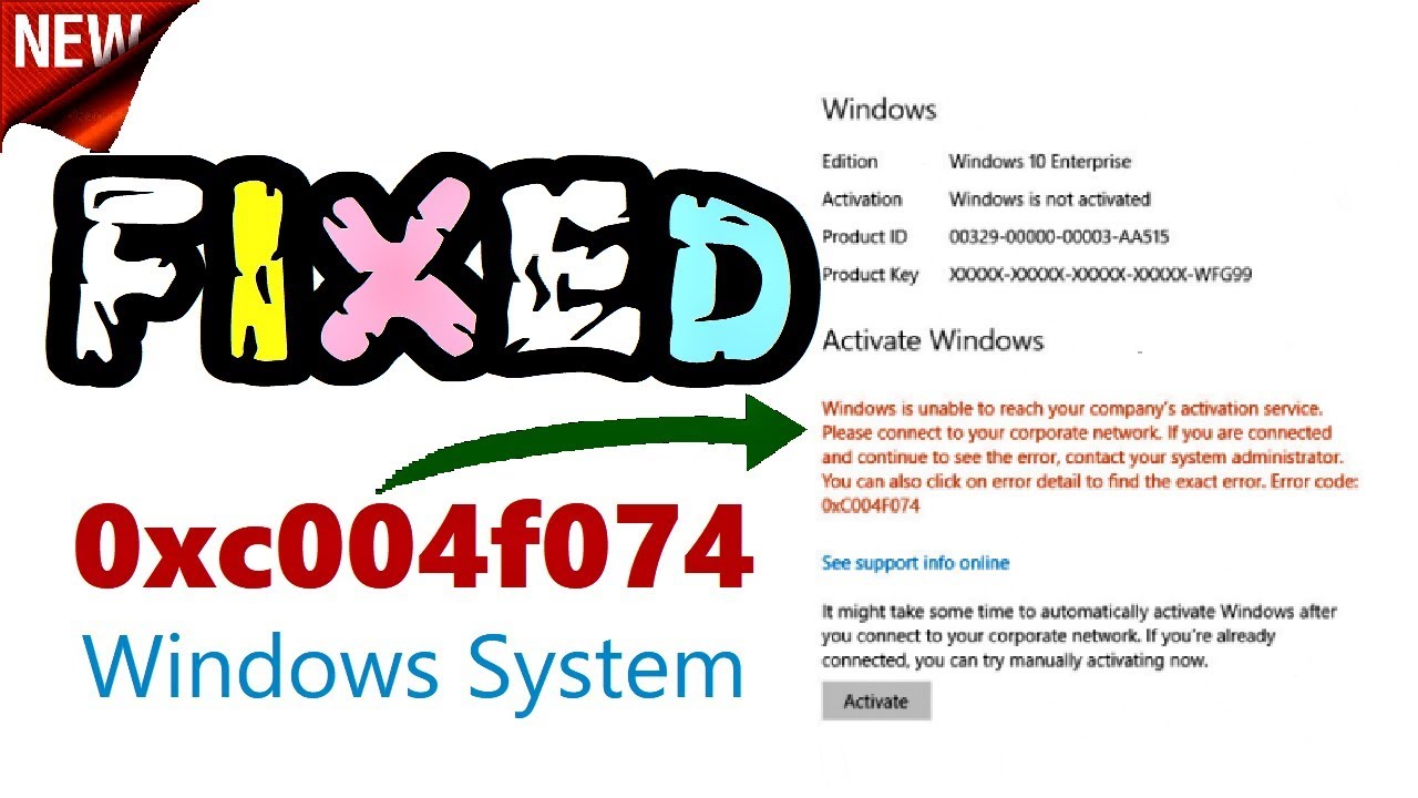 error 0xc004f074 windows 10 pro